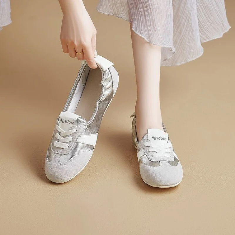 

2025 Best Selling Women's Retro Training Shoes Color Blocking Casual Sneakers, Lightweight Low-Top Slip-On Fashion Shoes