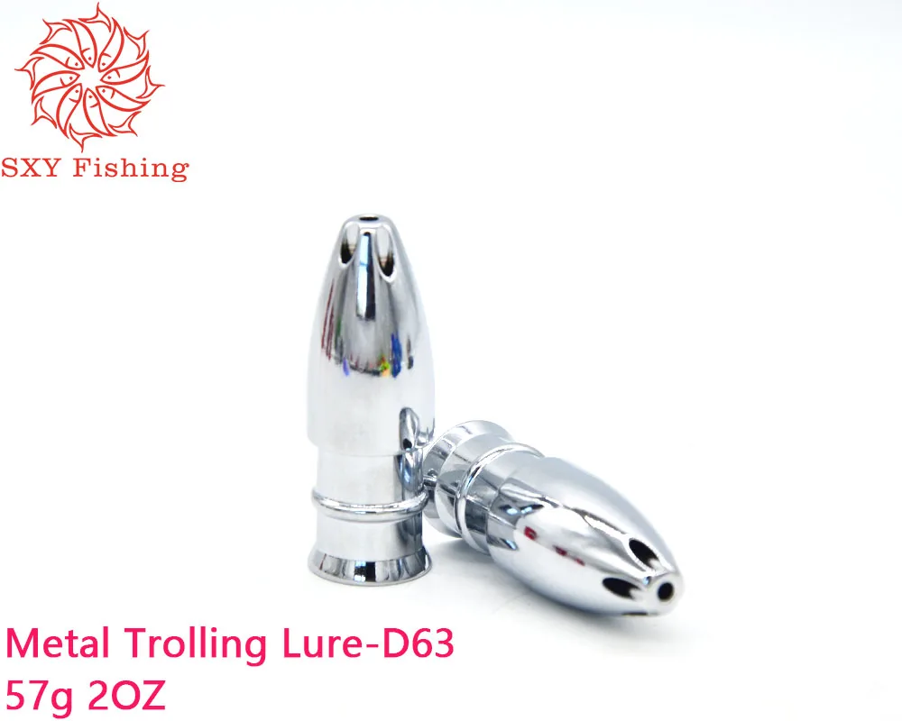 

SXY FISHING D63 Deep sea chrome plated copper head bait Metal Trolling lure DIY jet head bait Saltwater bait Tuna Lure fishing