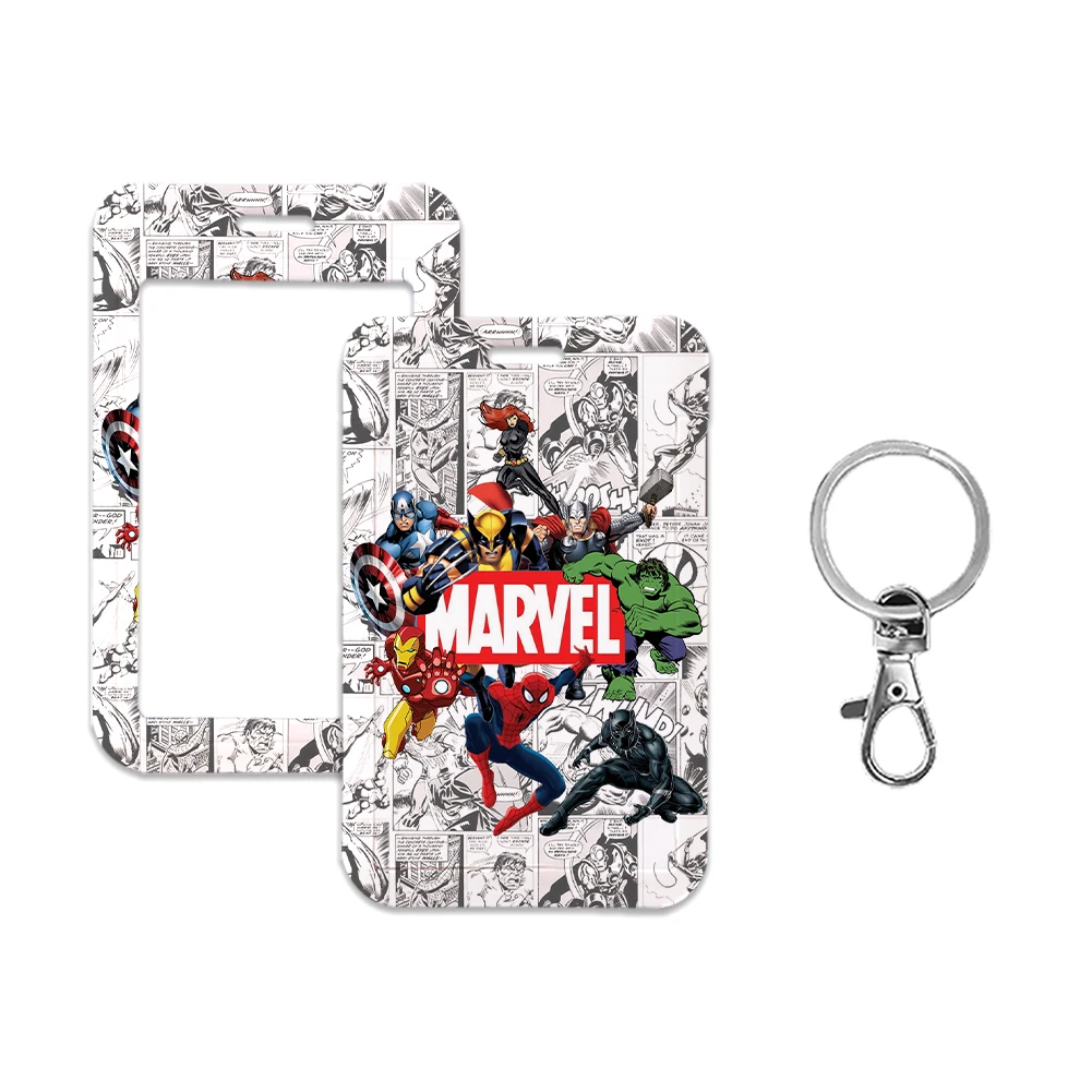 Disney Marvel ID Card Holder Lanyard Keychain Business Badge Holders Neck Strap Student Card Case Cute Cartoon Kids Cards Cover