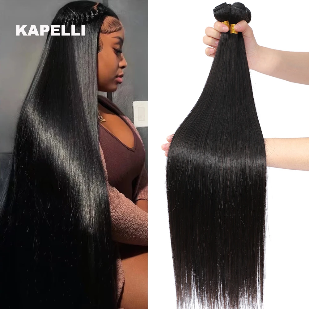 

Brazilian 30 40 Inch Raw Virgin Unprocessed 100% Human Hair Extensions Bone Straight 3 4 Bundles Double Weft Bulk Braiding Hair