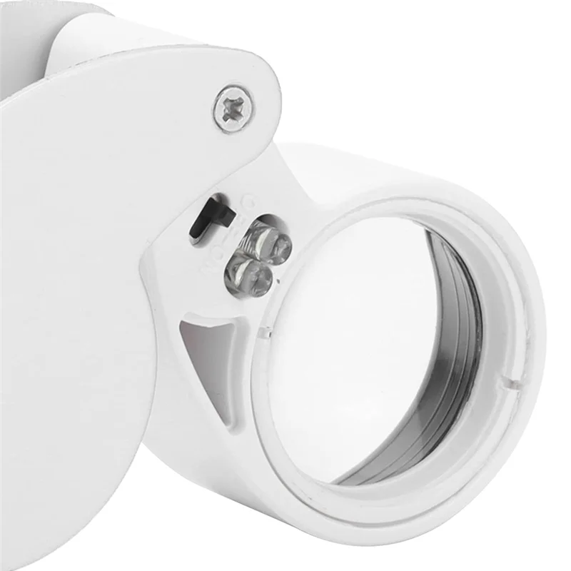 

-A81I 40X Illuminated Jewelers Loupe Magnifier, Portable Foldable Pocket Jewelry Magnifying Glasses For Checking Diamond, Gems