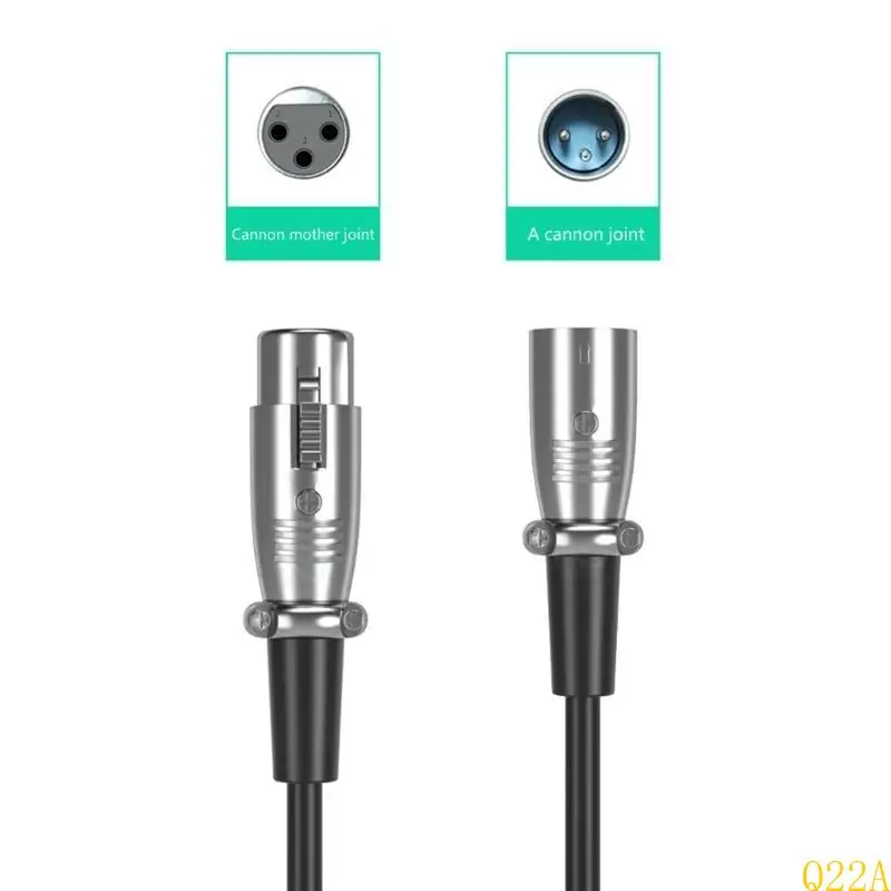 Q22A Gold Plated 3Pin Auditory Extension Cable, Copper Conductors for Auditory