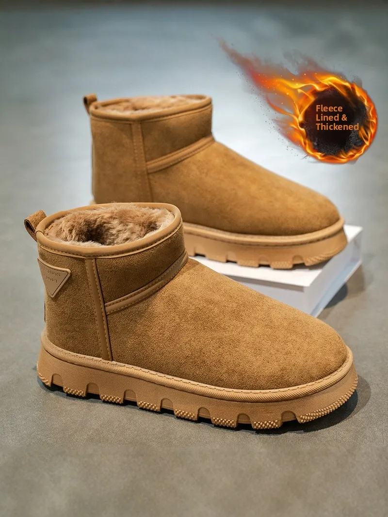 

Men's Winter Thickened Fleece Lined Snow Boots Waterproof Non-slip Outdoor Cold Resistant Warm Bread Style Shoes for -40 Degrees