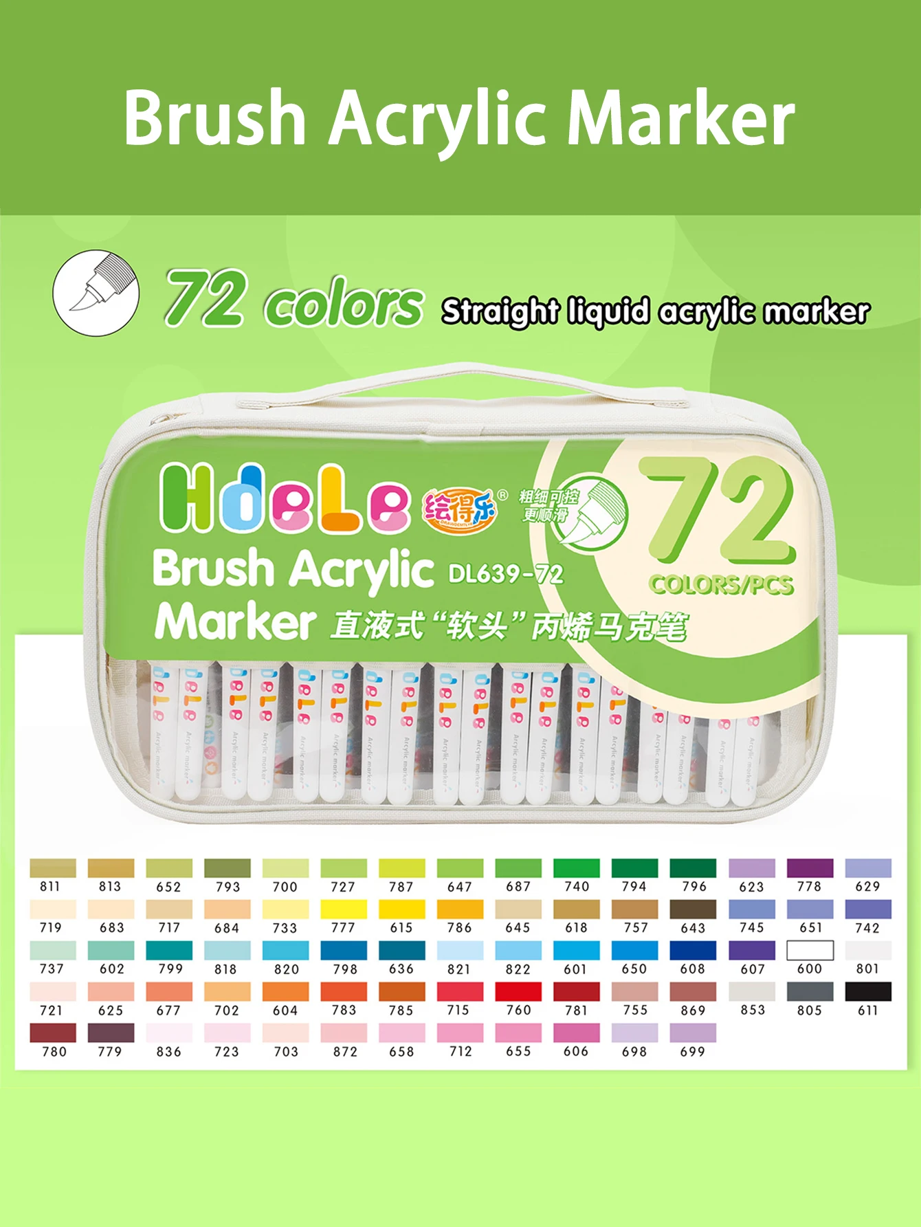 Hdele 240/72/24/8 Farben Pinsel-Acrylmarker-Set, für Notizbücher, DIY-Graffiti-Zeichnen, Acrylfarbstifte für Studenten – Detail 13