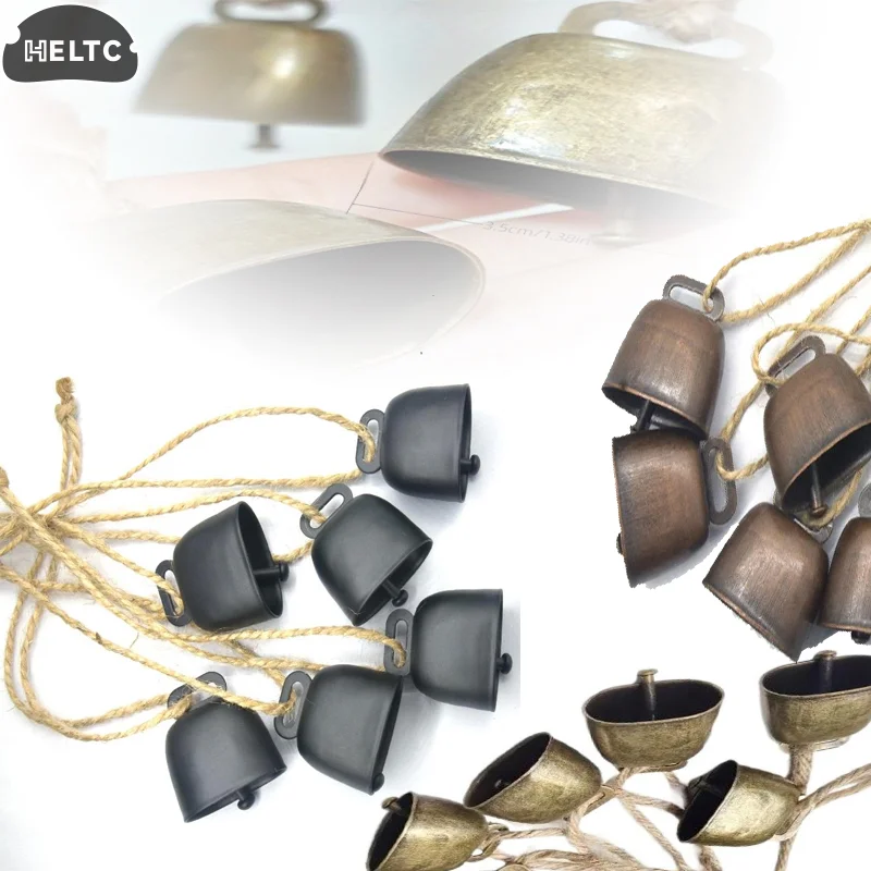 1 * Kupfer Kuh Und Schafe Glocken Haustier Kupfer Glocken Weihnachten Dekoration Jingle Bells Mit Hanf Seil Laute Glocken Weihnachten hängen Ornament