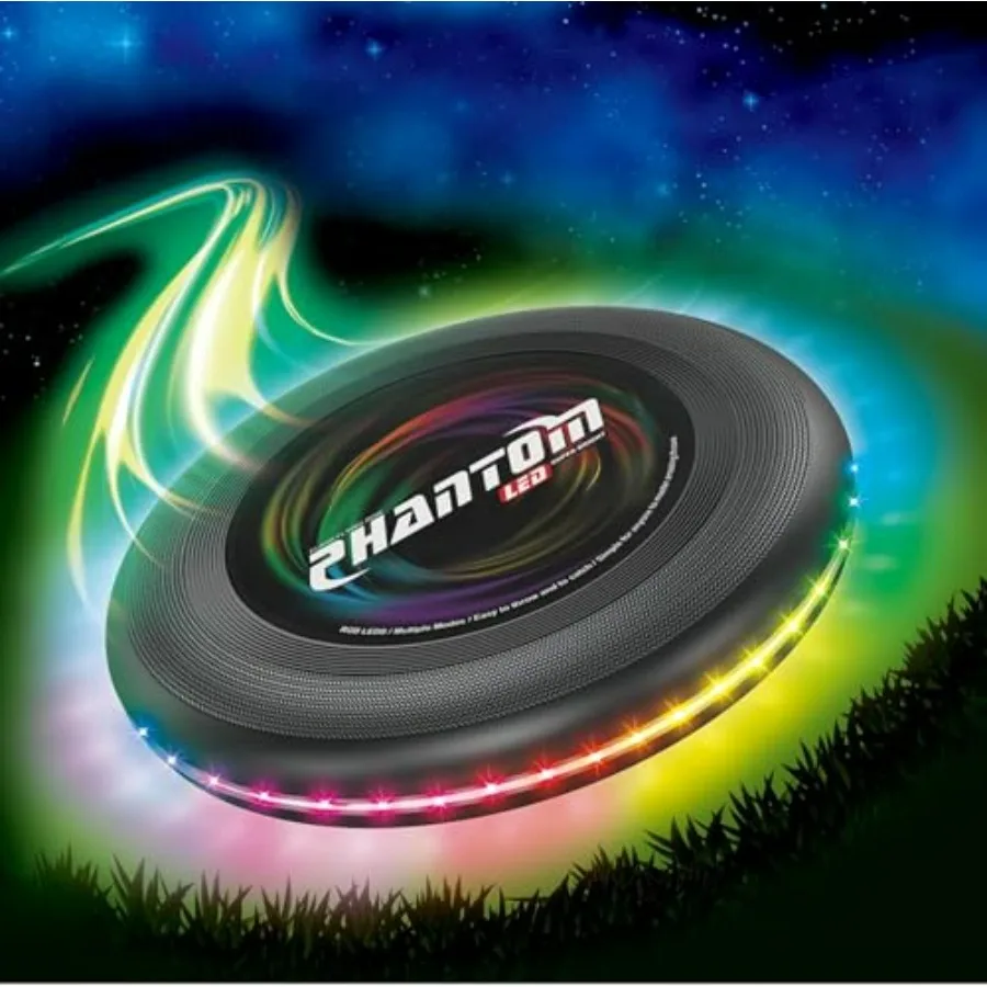 

Flying Disc with Million LED Colors Total 41 LEDs Powered, 35 Brilliant LED at Edge 13 Lighting Modes Waterproof Flying Ring, C