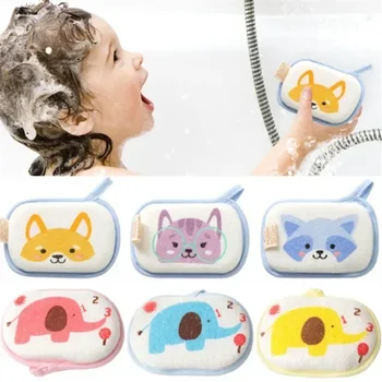 1PC 귀여운 아기 목욕 스폰지 어린이 어린이 유아 신생아 성인 청소 브러시 ​​수건 부드러운 자극 목욕 폼 샤워 스폰지