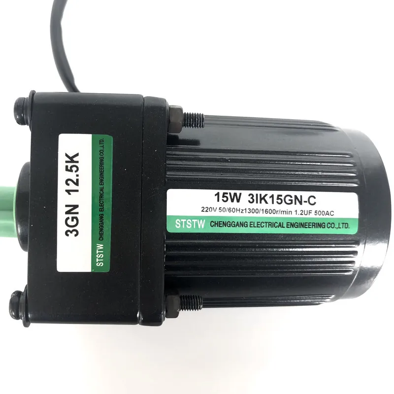 15W AC 110V 220V มอเตอร์เกียร์เหนี่ยวนําเฟสเดียวหรือสามเฟส