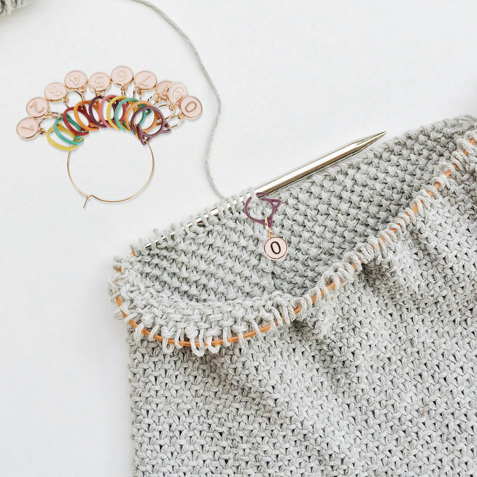 

1 set 1 Set Colorful Stitch Markers 0-9 Cat Ear Clip Alloy Removable Yarn Markers For Knitting Crochet Amigurumi Scarf Diy Tools