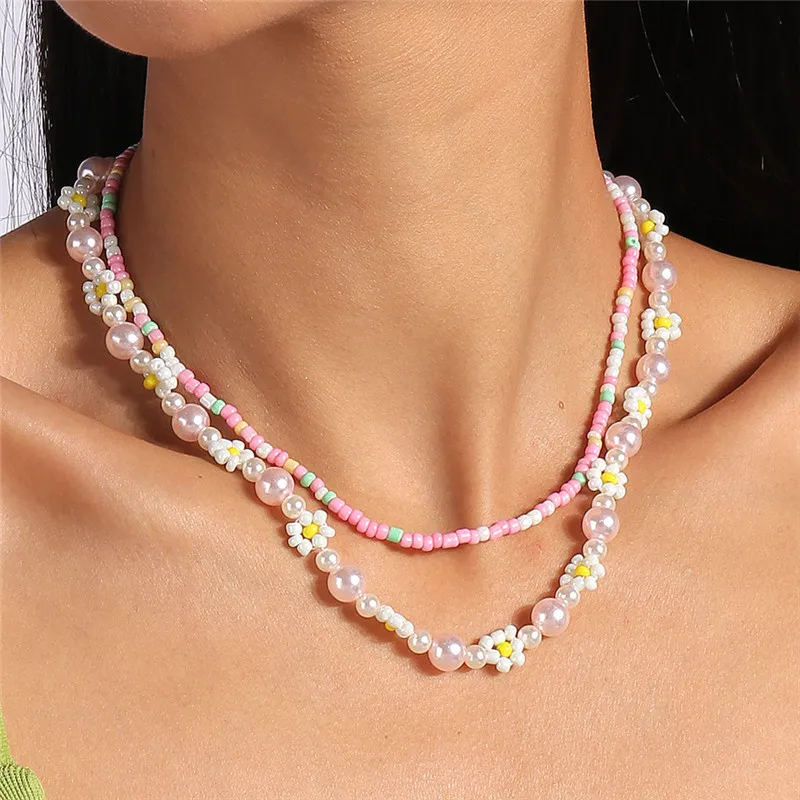 Böhmen Handgemachte Bunte Rocailles Halskette Halsband Einfache Frauen Mode Perle Blume Halsketten Kragen Süße Schmuck Geschenke – Detail 10