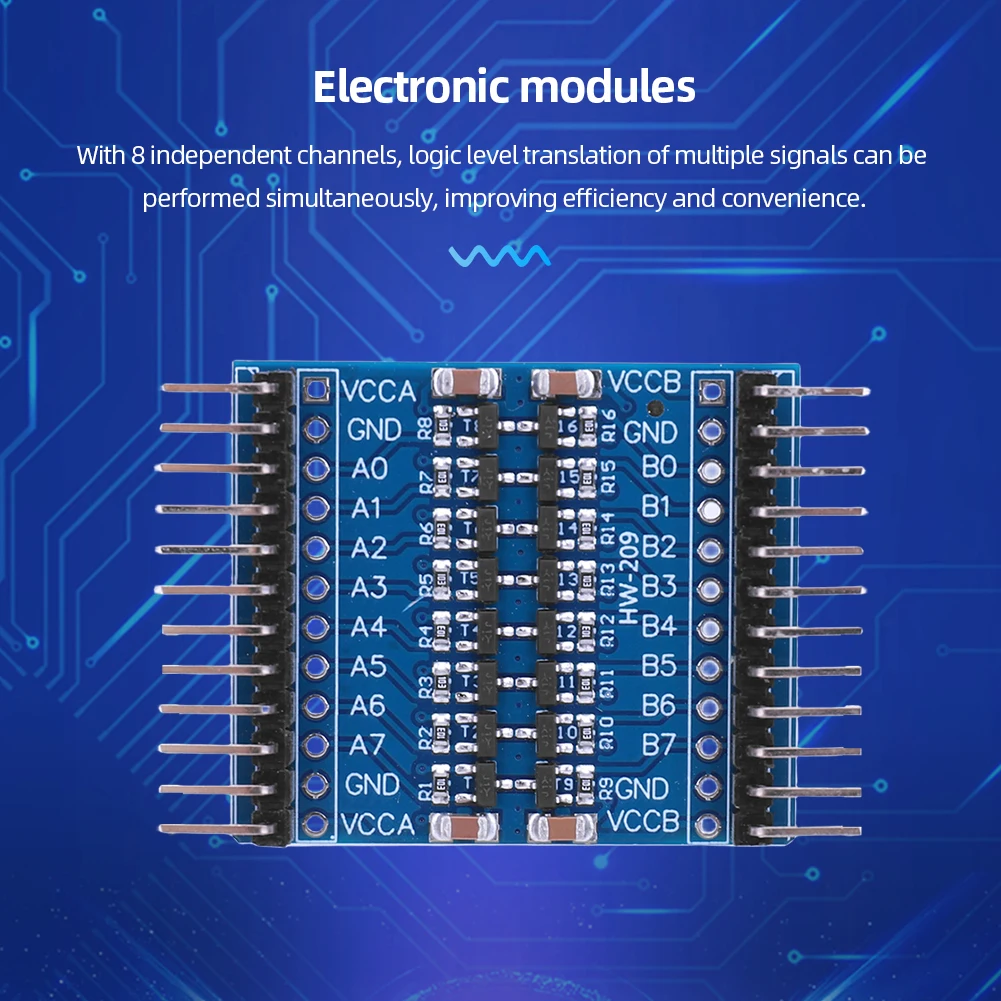Módulo de conversão de nível de 8 canais 5v/3.3v módulo bidirecional de mudança de nível lógico iic uart spi ttl para raspberry pi