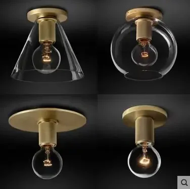 

Postmodern minimalist porch aisle balcony copper ceiling lamp creative Hong Kong style small ceiling lamp