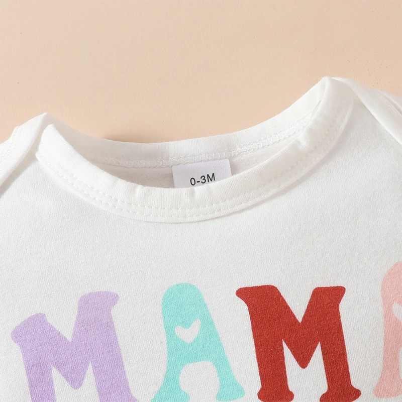 

Baby Girls Summer Outfits Letter Print Short Sleeve Romper and Ruffled Ribbed Shorts Cute Headband 3 Piece Clothes