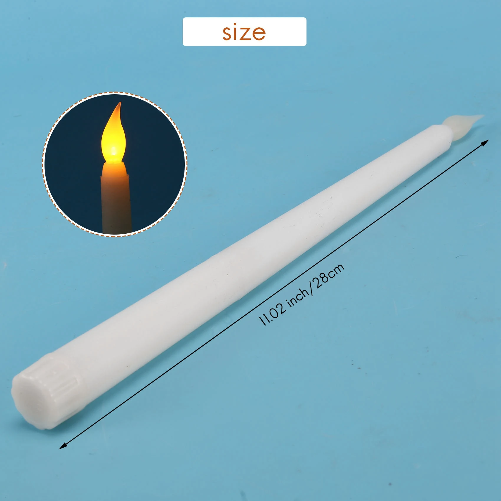 Flickering Flameless Taper Candle para jantar, operado por bateria, mesa, velas para casamentos, festas de aniversário, 6PCs