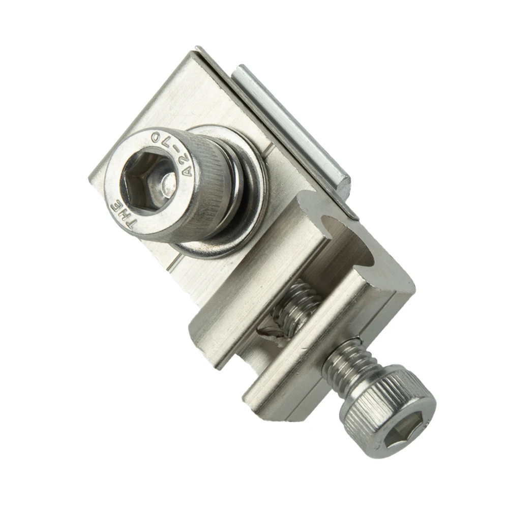 

4/10Pcs Solar Panel Solar Mounting Solar Clamp Ground Grounding Lug Standard Grounding Clip Nickel-plated Aluminium Wire Cord