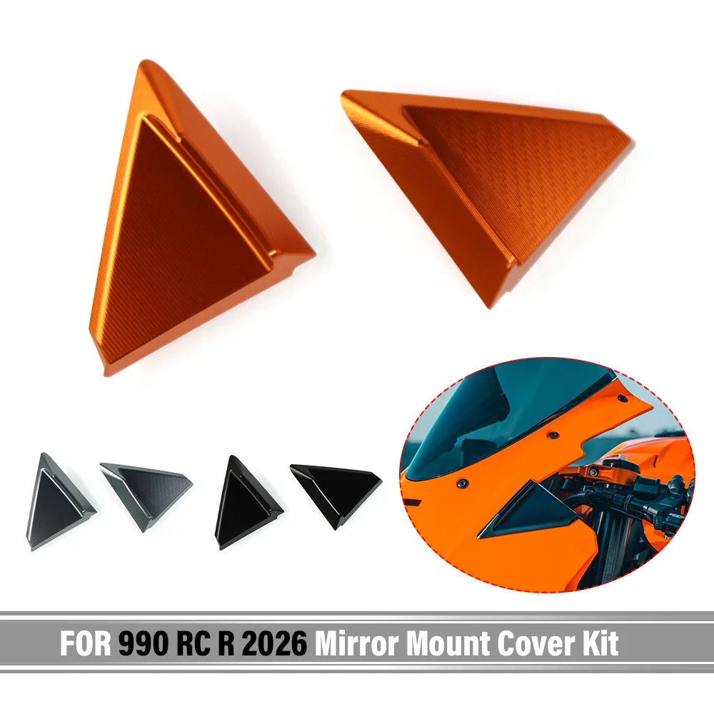 FOR 990 RC R 990RC R 2026 Motorcycle Mirror Mount Cover Kit Windscreen Rear Mirror Base Eliminators Hole Cap Cover Accessories