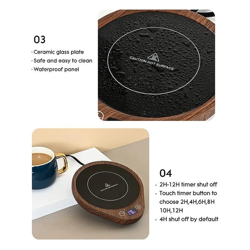 Thermostatic Coaster Three-Speed Adjustable Thermal Insulation Coaster Warm Coaster Coffee Heating Pad