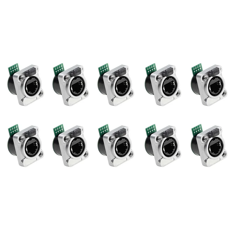 10PCS Ethernet Rj45 Chassis Socket NE8FDP Ethernet Pass Through Connector IP65 Waterproof-PZZW