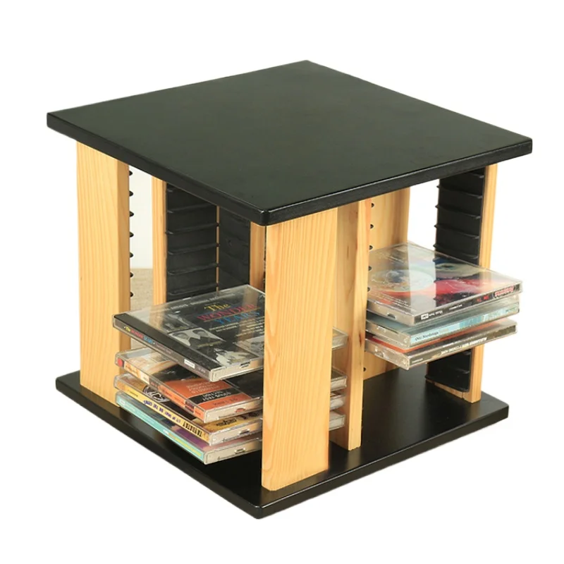 

/Solid wood CD rack, disc rack, disc rack, rotating PS4 game disc storage box large capacity