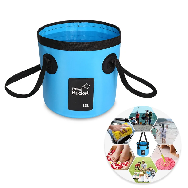

Складное ведро для кемпинга, складной контейнер для воды, многофункциональное ведро с ручкой, для улицы, рыбалки, стирки.