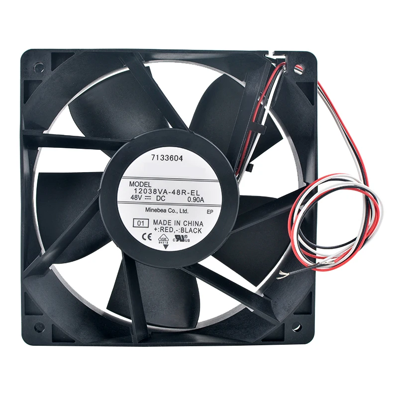 12038VA-48R-EL Ventilador de resfriamento de fluxo axial com rolamento de esferas duplo 12cm 120mm DC48V 0,90A 120x120x38mm Ventilador conversor de frequência