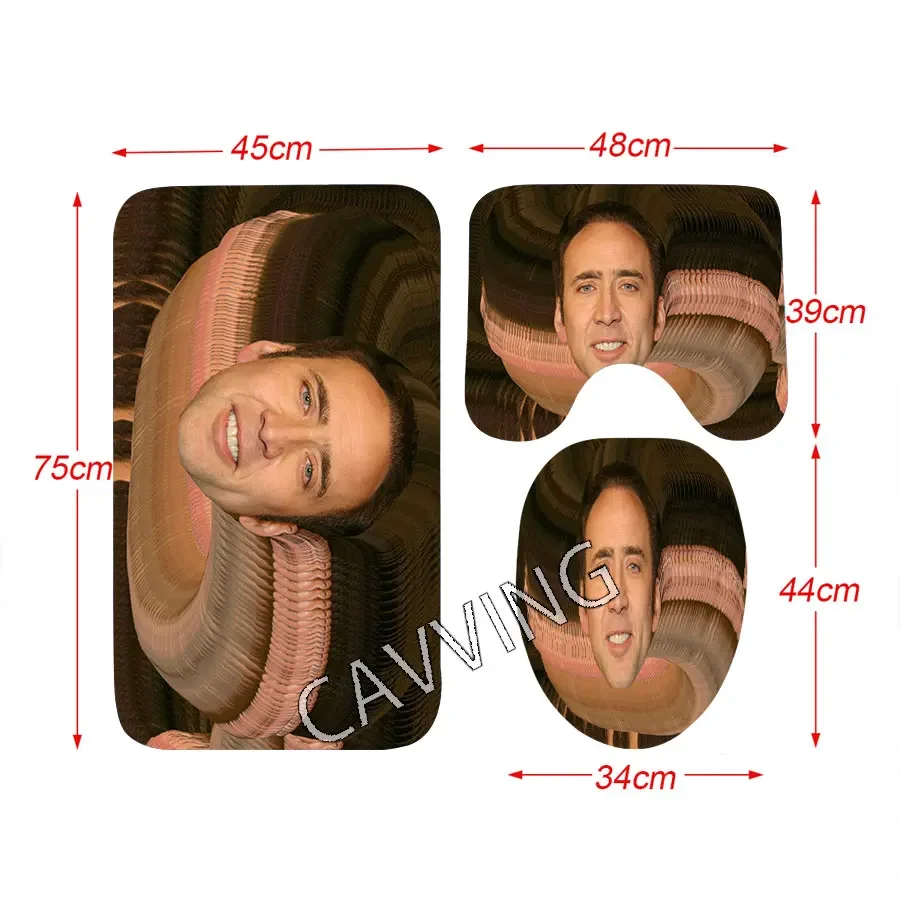 CAVVING 3D Print  NICOLAS CAGE Shower Curtain Waterproof Bathroom Curtain Anti-slip Bath Mat Set Toilet Rugs Carpet Home Decor