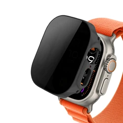 Tempered Glass+Privacy case for Apple Watch ultra 2 49mm 44mm 40mm 45mm Anti-Spy Screen Protector Cover iWatch series SE 6 8 7 9