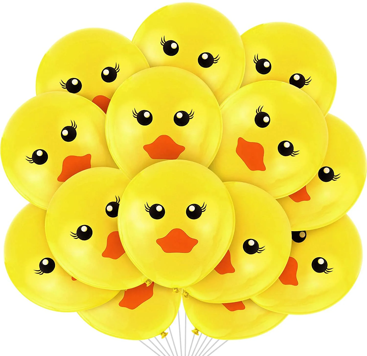 60 Pieces Yellow Duck Latex Balloons Cartoon Duck Printed Balloons for Wedding Birthday Party Baby Shower Decoration, 12 Inches
