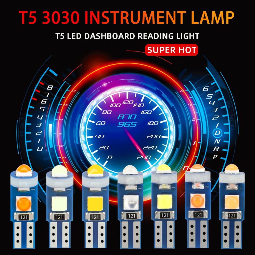 

KEVANLY 20PCS T5 W3W 3SMD LED Car Light Car Interior Lights Indicator Wedge Auto Instrument Lamp Dashboard warning Indicator