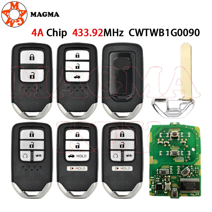 ماغما لهوندا أكورد انسايت 2018 2019 2020 2021 2022 4A رقاقة 433.92 ميجا هرتز مفتاح الدخول الذكي CWTWB1G0090 72147-TVA-A21 72147-TWA-A1