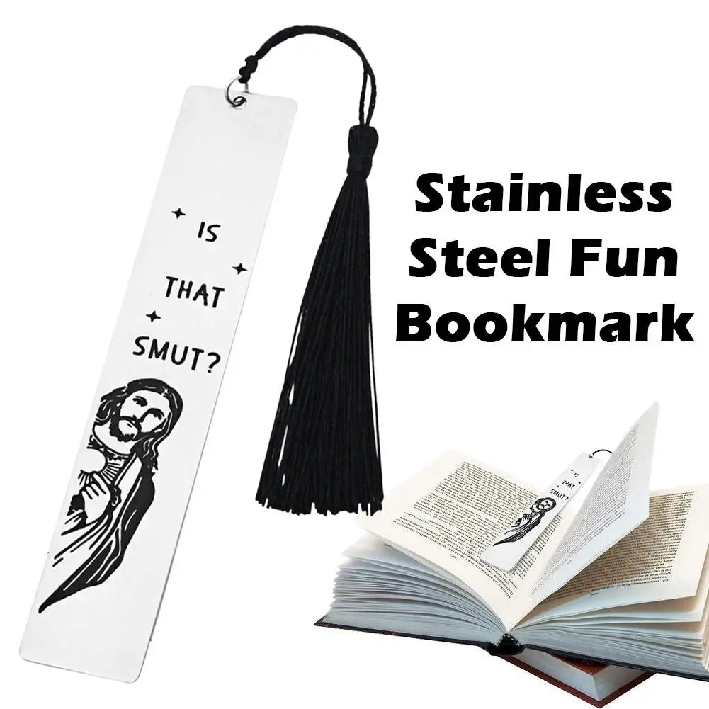 Book Lover Humor Peeking Jesus Book Marker Stainless Steel Inspirational Bookmark For Teachers Students Long Tassel For Cow D1O3