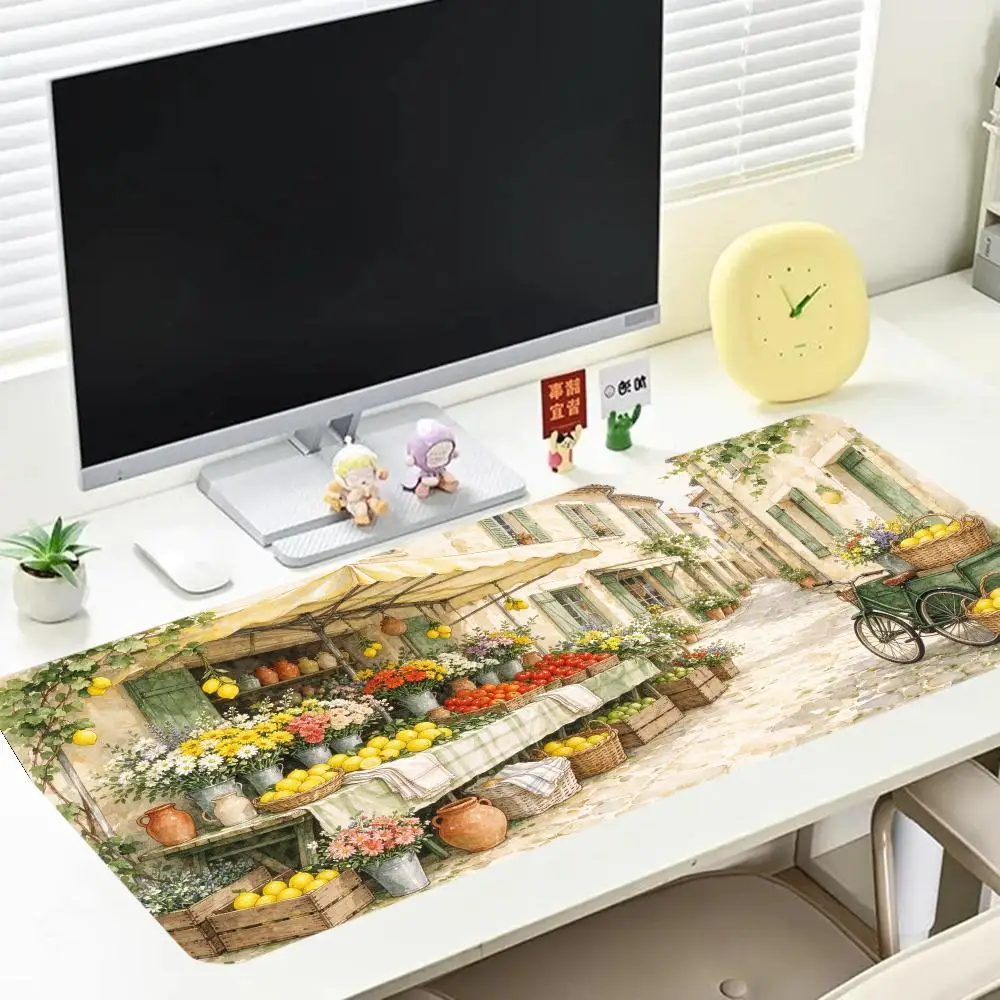 Alpine Cabin Mountain Town Mouse Pad Desk Mat Thick Rubber Smooth Cloth Surface For Country Home Office