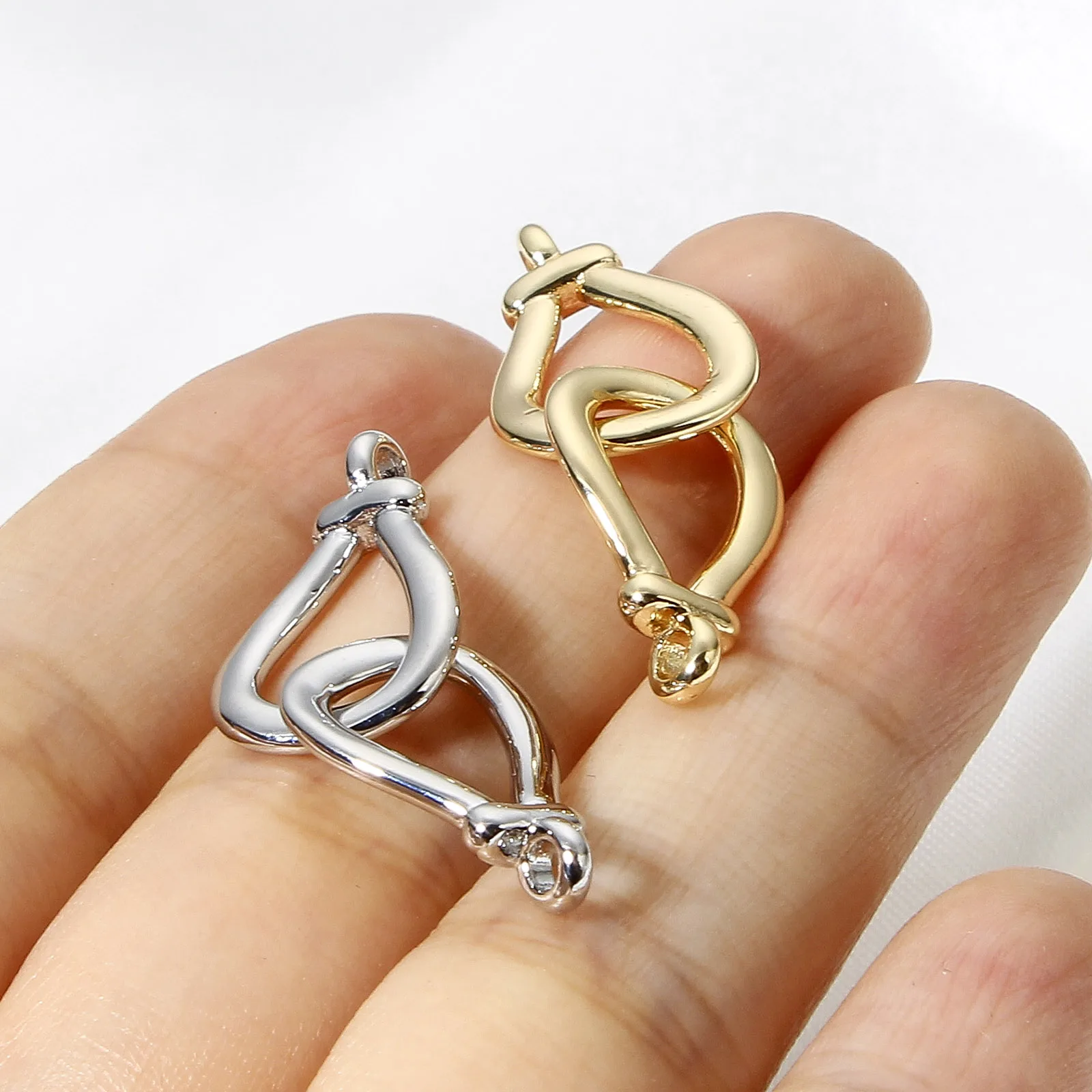 Copper Connectors Charms For Jewelry Making Link Infinity Symbol Connector Diy Handmade Bracelet Necklace Pendant 3.5x1.3cm 1PC