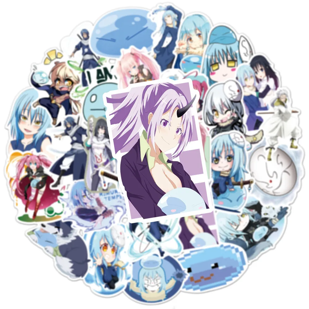 10/30/50 قطعة ملصقات Tensura مضحك Isekai أنيمي الكرتون الشارات الاطفال اللعب الثلاجة المحمول الهاتف الغيتار الدراجة سكيت الديكور