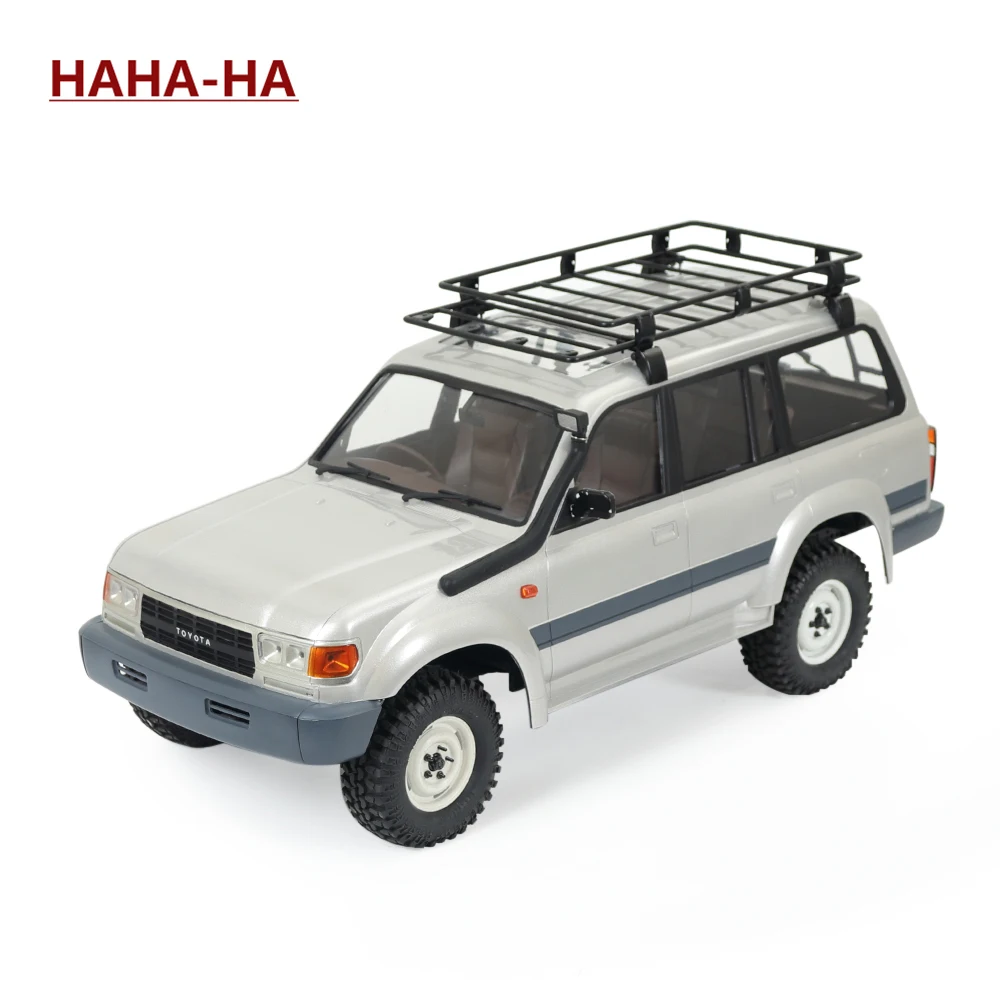 1/10 Scale LC80 Hard Body Mount Roof Rack Interior Tail Ladder Spare Wheel Carrier Snorkel LED Lamp for RC Crawler TRX4 SCX10