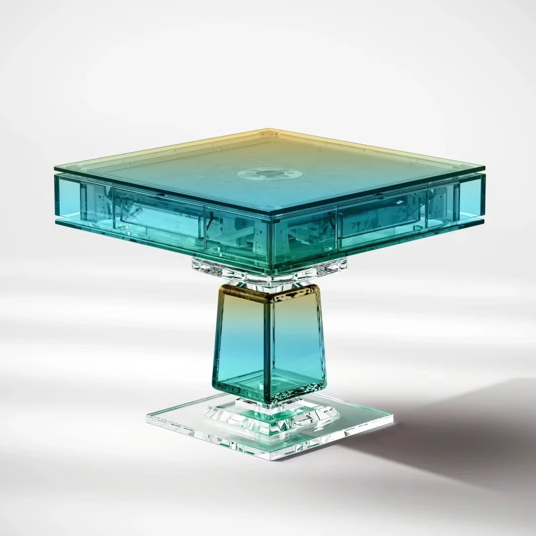 Automatic Multi-Functional Acrylic Mahjong Table Luxury Modern Style for Club Game Room or Family Entertainment