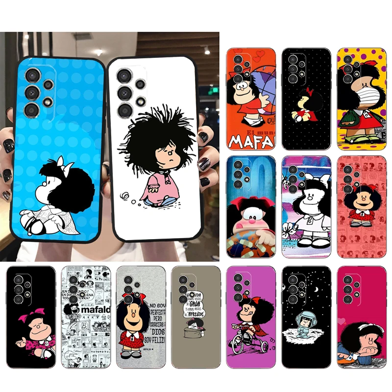 Mafalda Phone Case for Samsung Galaxy A73 A13 A22  A32 A71 A33 A52 A53 A72 A73 A51 A31 A23 A34 A54 A52 A53S Funda