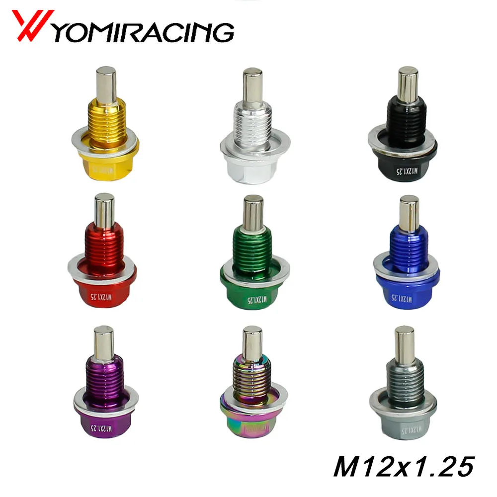 M12*1.25MM Magnetic Oil Drain Plug/Oil Sump drain plug  Red Blue Black Gold Purple Silvery  Green Gray