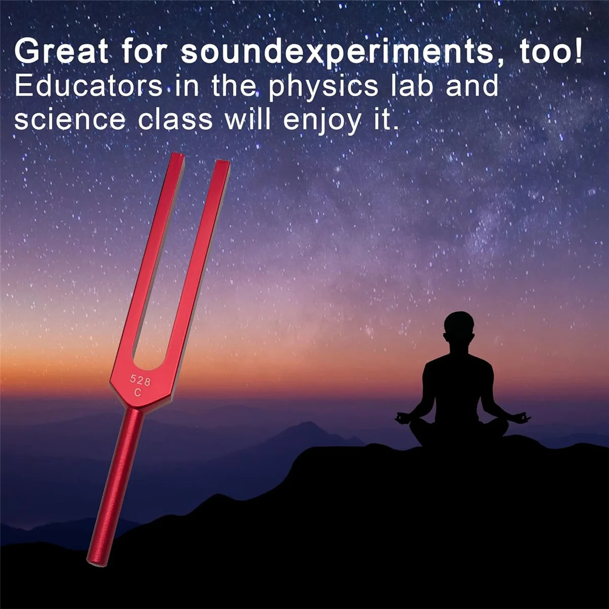 Diapason, diapason da 528 Hz per la guarigione dei chakra, la terapia del suono, mantiene il corpo, la mente e lo spirito in perfetta armonia, rosso