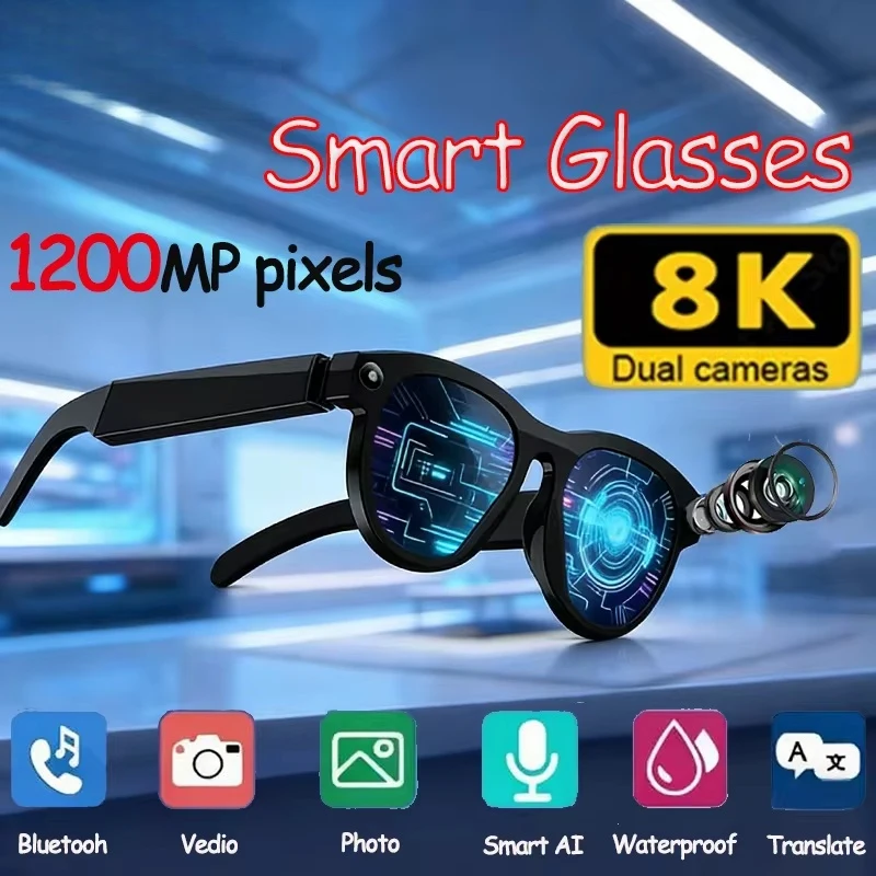 2026 New Outdoor Smart Glasses AI Translation Bluetooth Conversation Recording Listening To Music Smart Sunglasses for Men Women