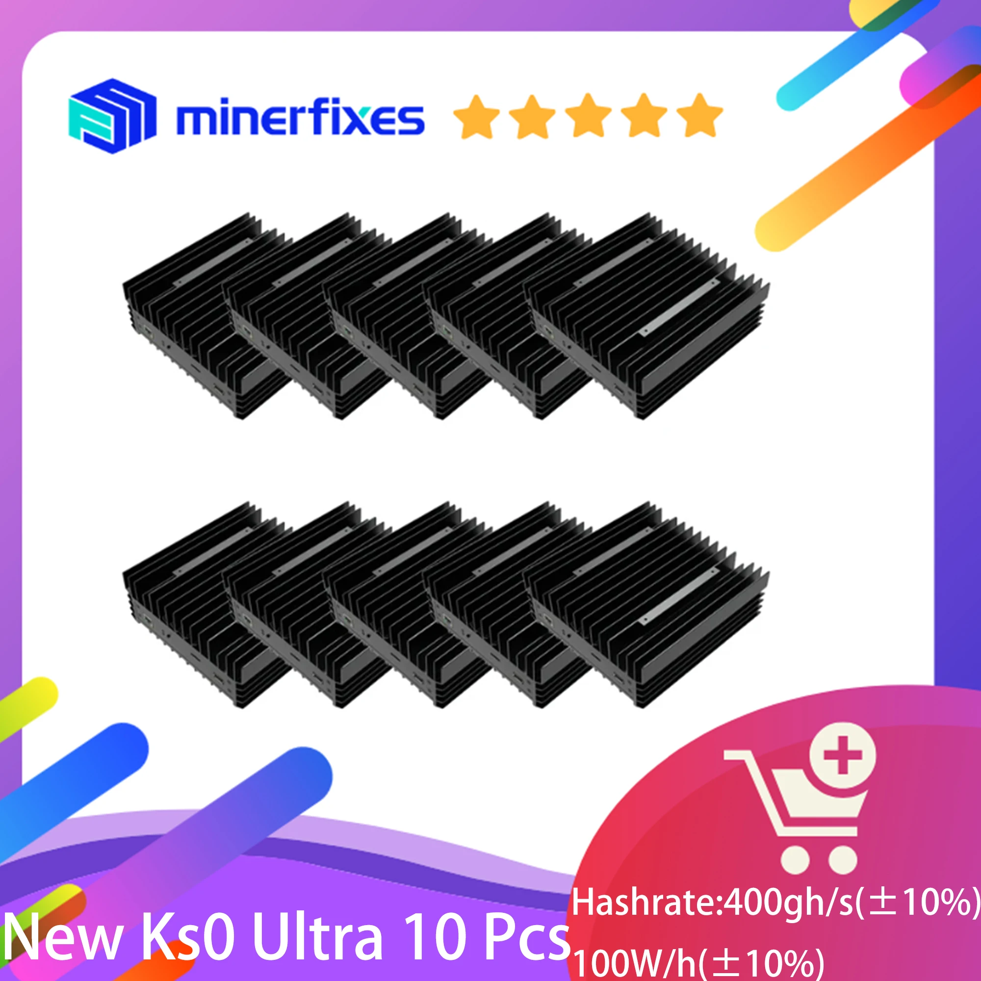 

10 шт., Iceriver KS0 Ultra 400GH/S, новинка, 100 Вт, KASPA Miner Ks0ultra KAS KS0Ultra KASPA, лучше, чем KS0 Pro, доставка из Гонконга