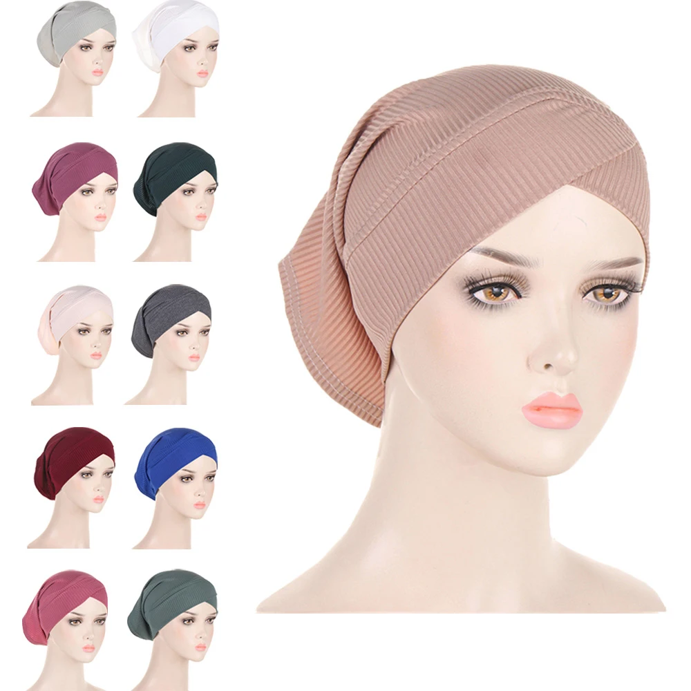 

Cotton Muslim Underscarf Inner Tube Cap Islamic Eid Prayer Hijab Bonnet Ninja Bone Hat Headwear Arab Women Wrap Headscarf Turban