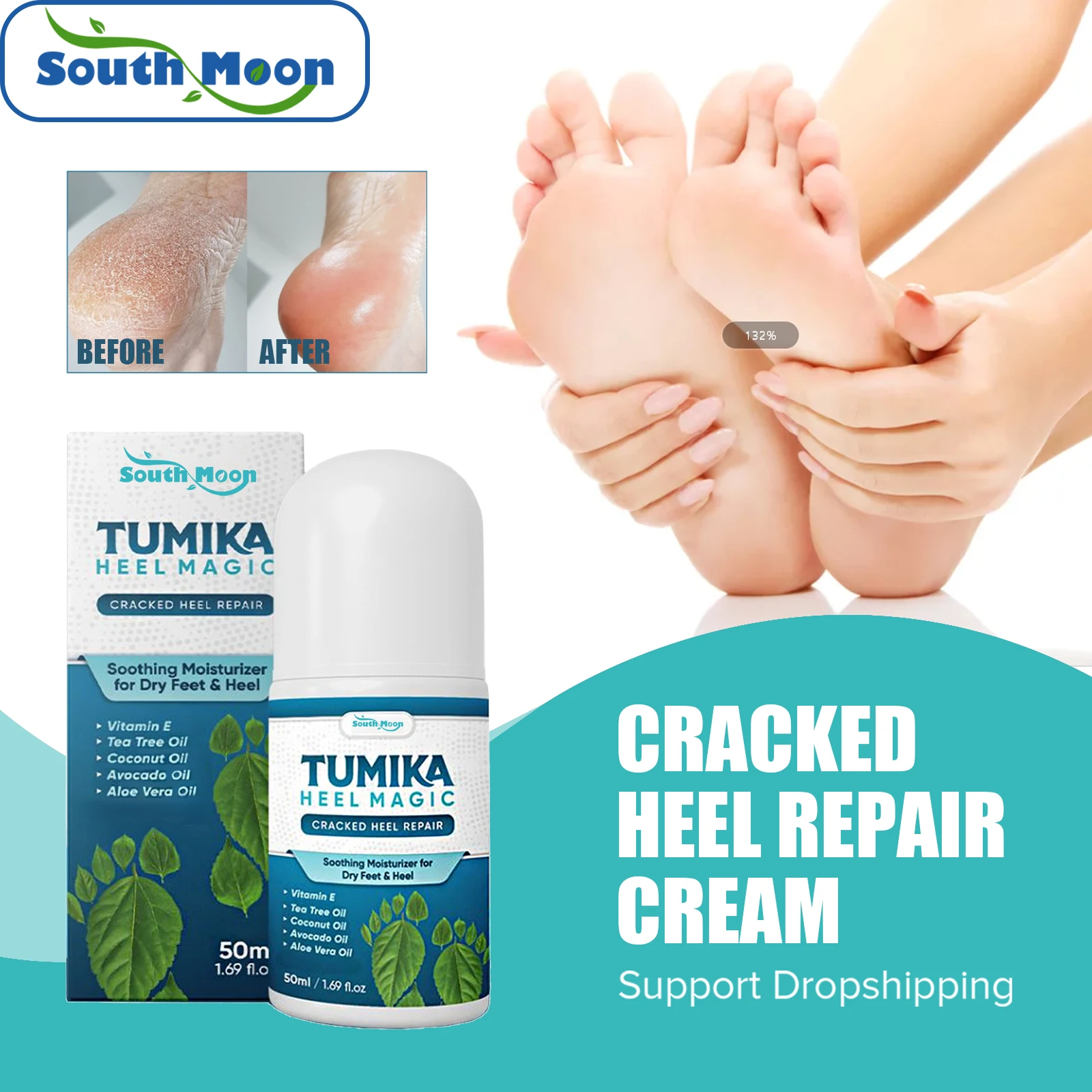 

South Moon Anti Crack Foot Cream Herbal Heel Cracked Repair Calluses Dead Skin Removal Foot Mask Moisturizing Anti-drying Cream