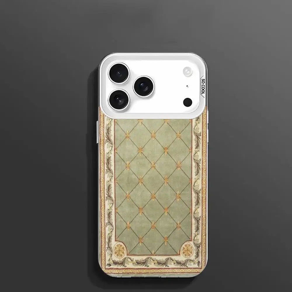 Зеленый чехол для телефона с персидским дизайном для iPhone 17, 16, 14, 13, 12, 11 Pro/Max/Plus, противоударная задняя крышка с защитой от отпечатков пальцев