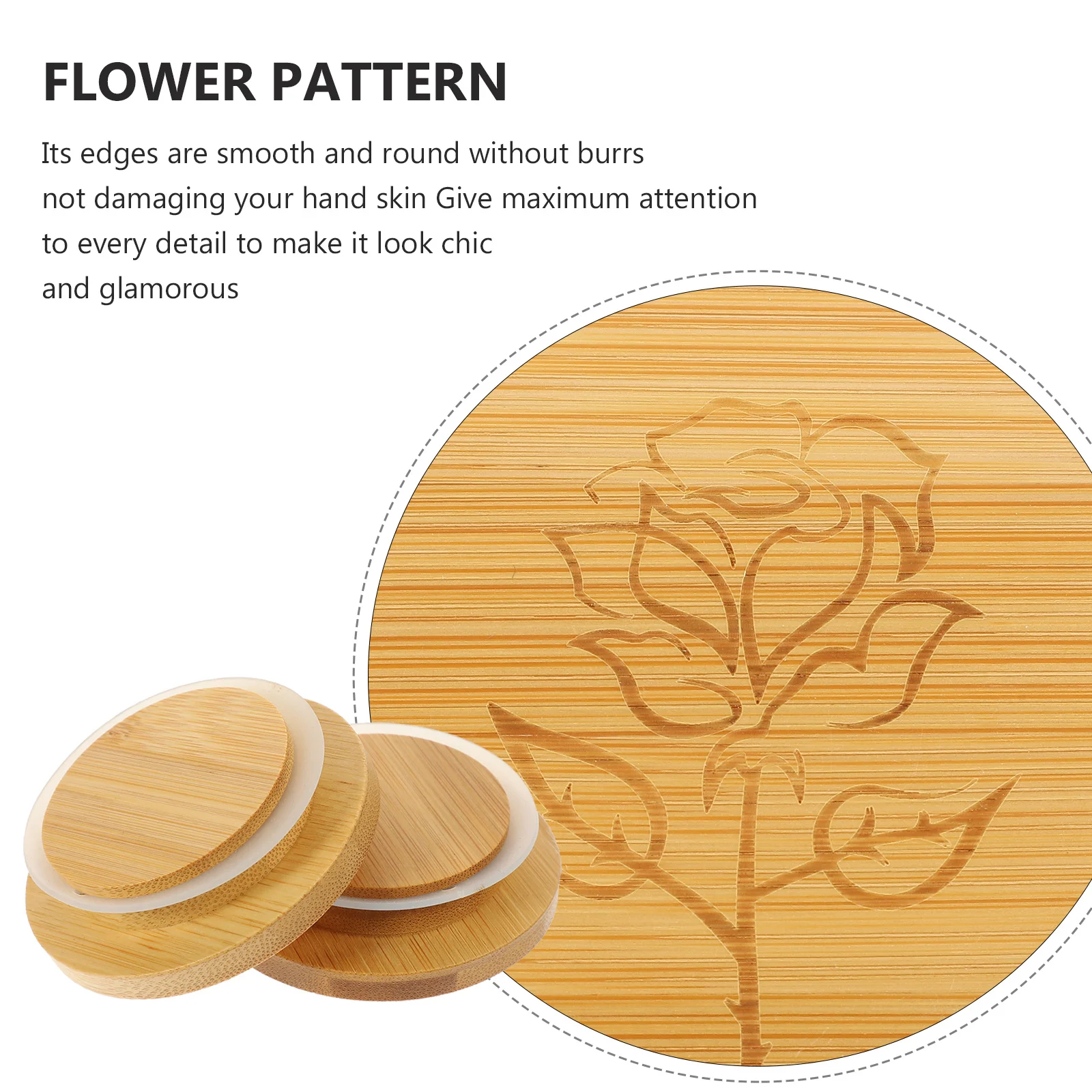 

6Pcs Glass Jar Lids Bamboo Sealing Covers Airtight Jar Lids for Mason Jars Canning Storage Reusable Bamboo Covers