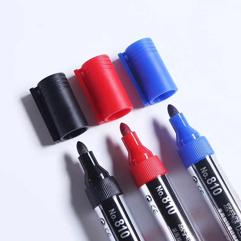 

1pc Thick Tip Permanent Paint Marker Black Blue Red Oil Waterproof Signature Pen For Paper Marker Quick Drying