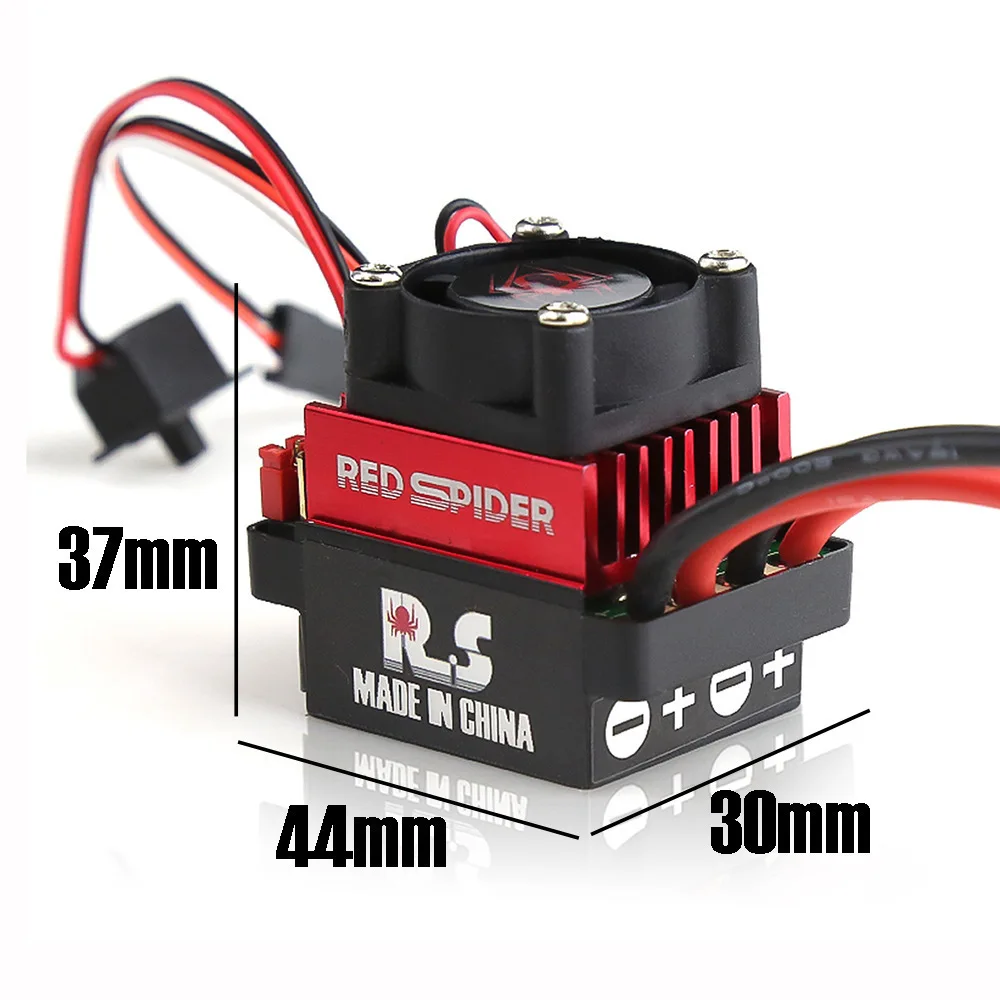 Red Spider 60A Brushed ESC, Dual-Mode BEC 2A/6V, For 1/10 RC Monster Trucks And Off-Road Vehicle Accessories view 4