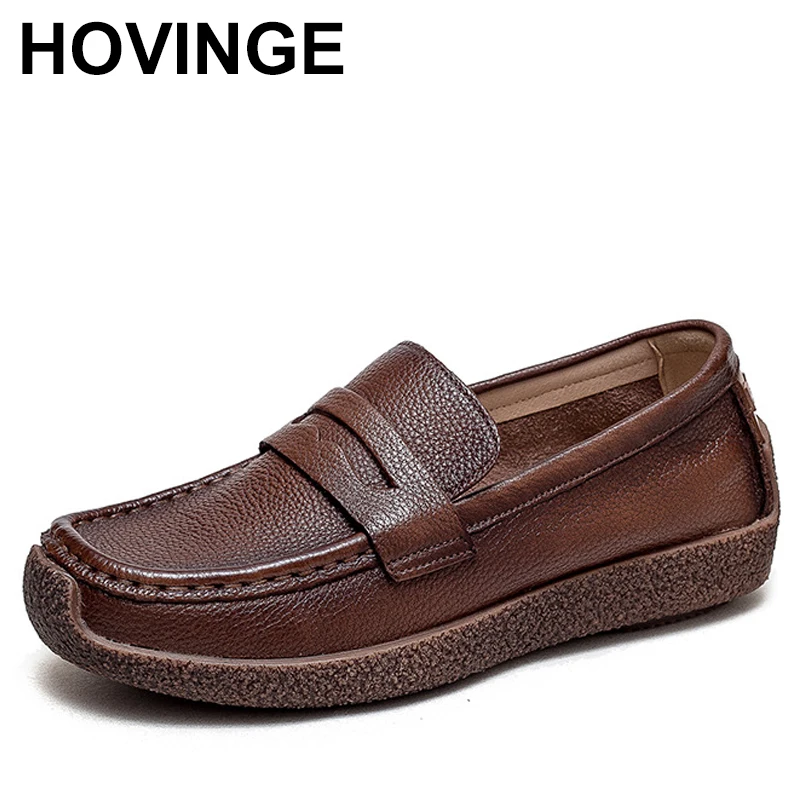 

Fashion Women Shoes Genuine Leather Loafers Women Casual Shoes Mother Soft Comfortable Shoes Women Flats Non-slip