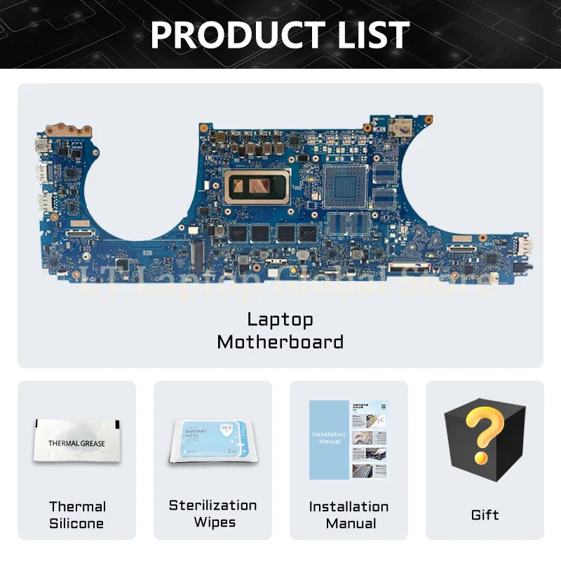 Imagem -06 - Placa-mãe de Laptop Ux534ft para Asus Zenbook 15 Ux534fa Ux534fac Ux534ftc Mainboard i5 i7 10 com Cpu Gtx1650 8g 16g Ram