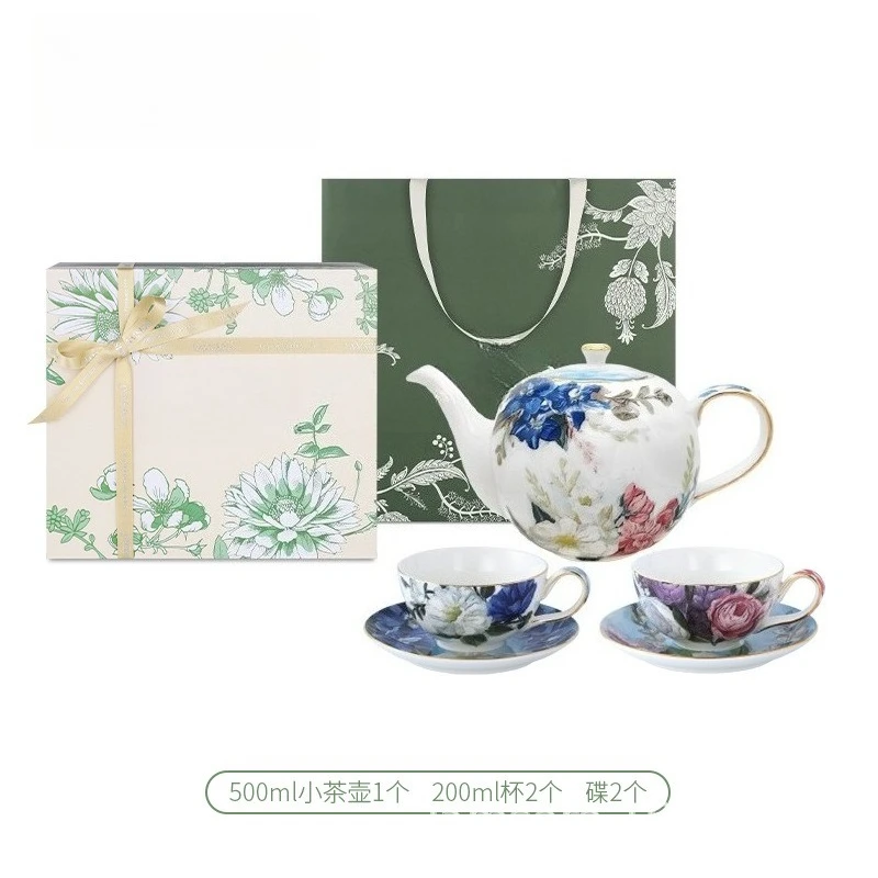 Flower Western-style small tea set Exquisite European afternoon tea set Coffee cup saucer Large teapot Household